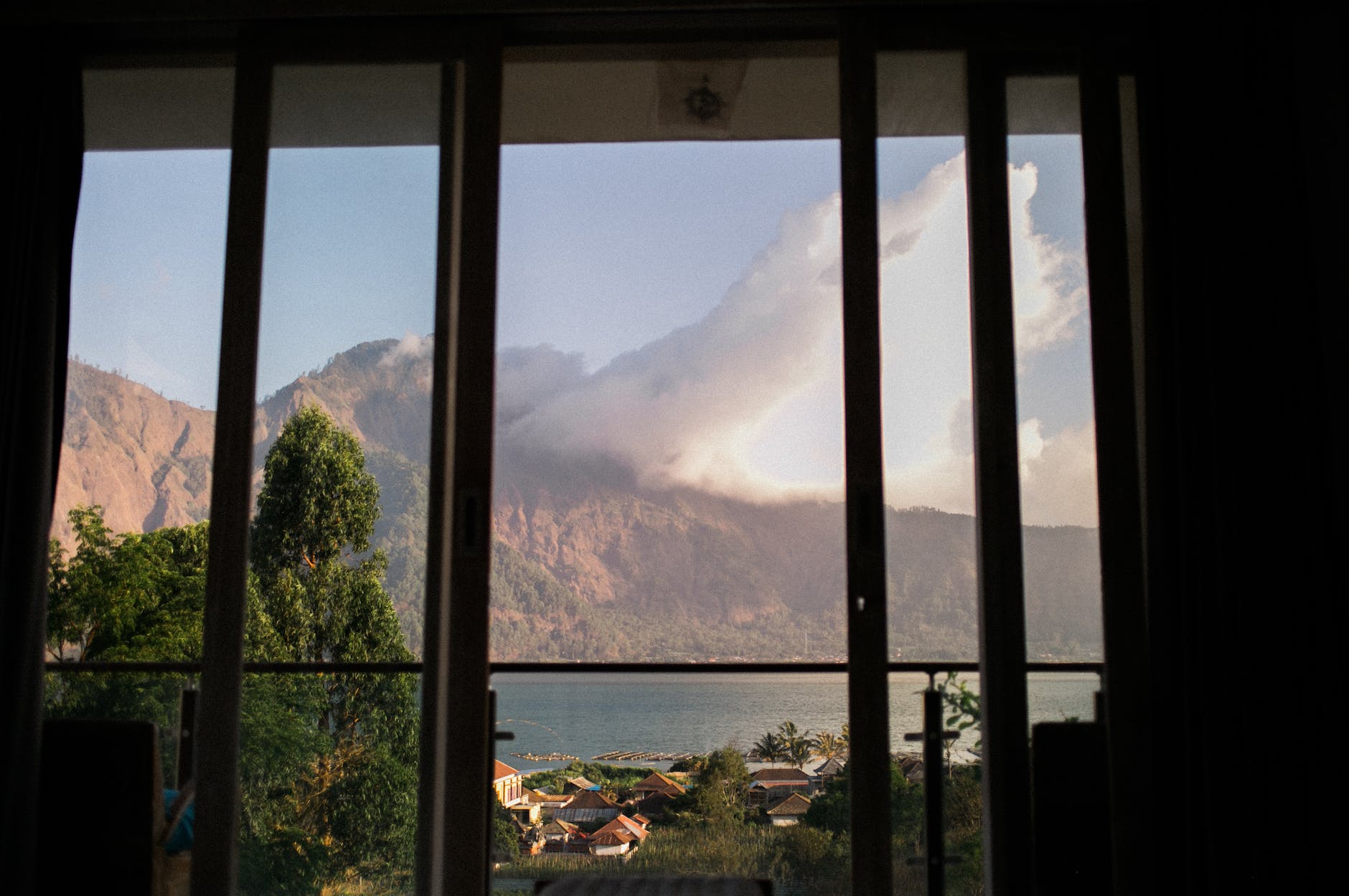 window view of a mountain